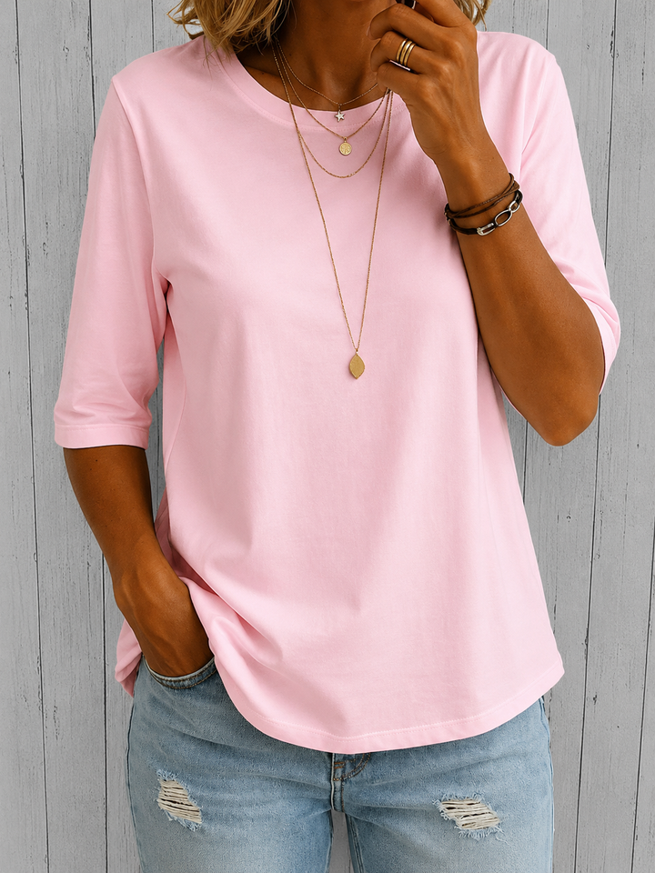 Lockeres Alltags-Halbarm-T-Shirt für Damen