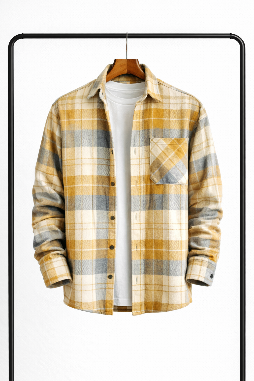 Klassisches kariertes Herren-Übershirt – warme, bequeme Zwischenschicht-Hemdjacke