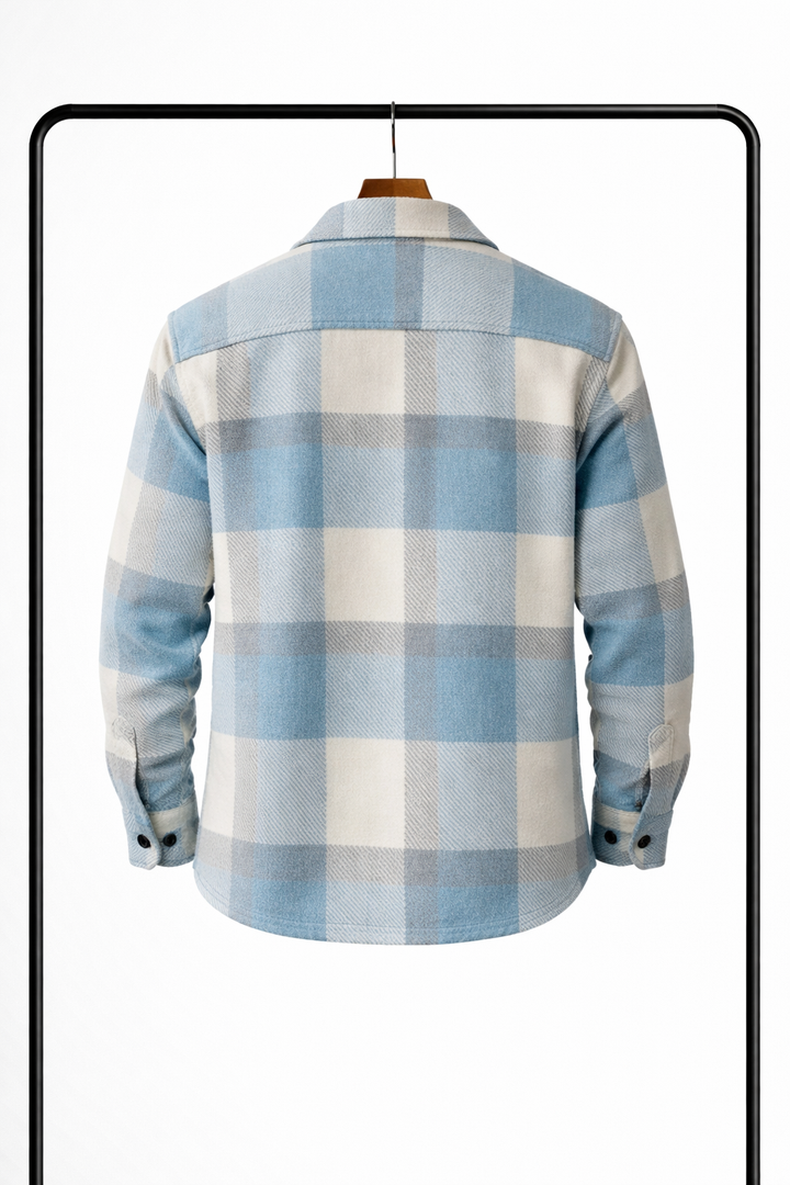 Klassisches kariertes Herren-Übershirt – warme, bequeme Zwischenschicht-Hemdjacke