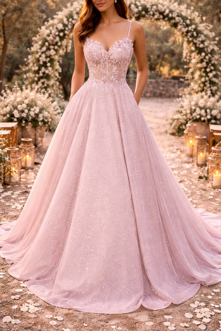 Damenkleid für Hochzeitsgäste mit besticktem Tüllrock
