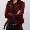 Slim Fit Biker-Lederjacke für Damen