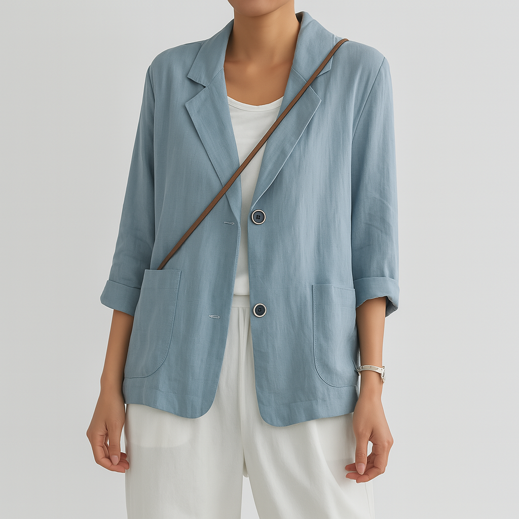 Blazer aus Naturfasern mit lockerer Passform