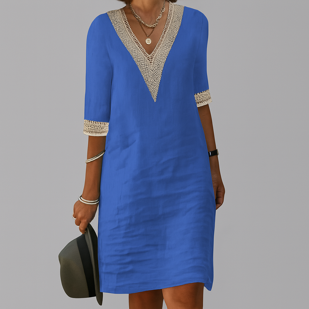 Modisches Sommerkleid aus Leinen für Damen