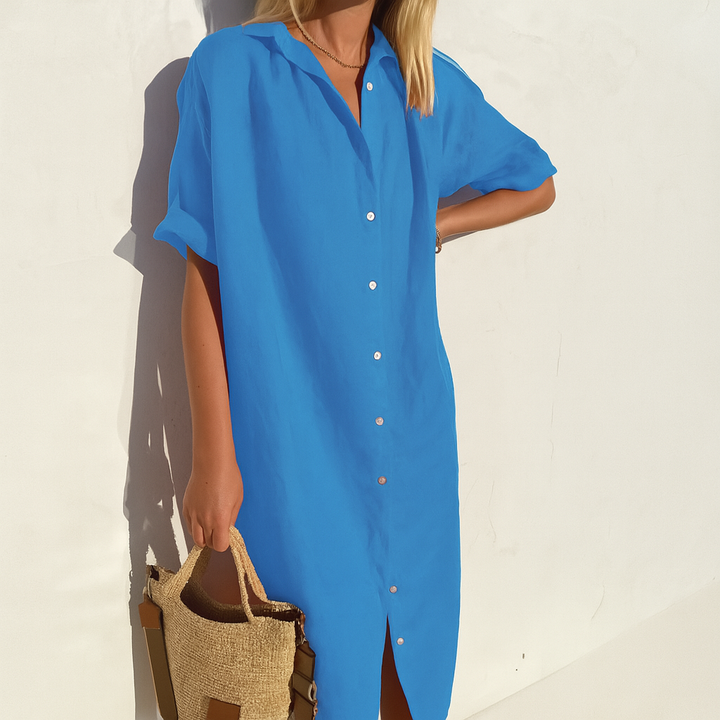 Damen Klassisches Hemdkleid mit Knopfleiste