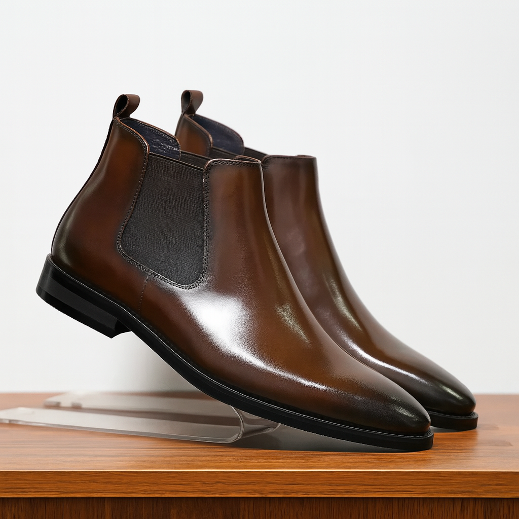 Chelsea-Stiefel aus echtem Leder