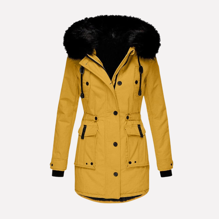 Damen Parka-Jacke mit Kapuze und Klapptaschen