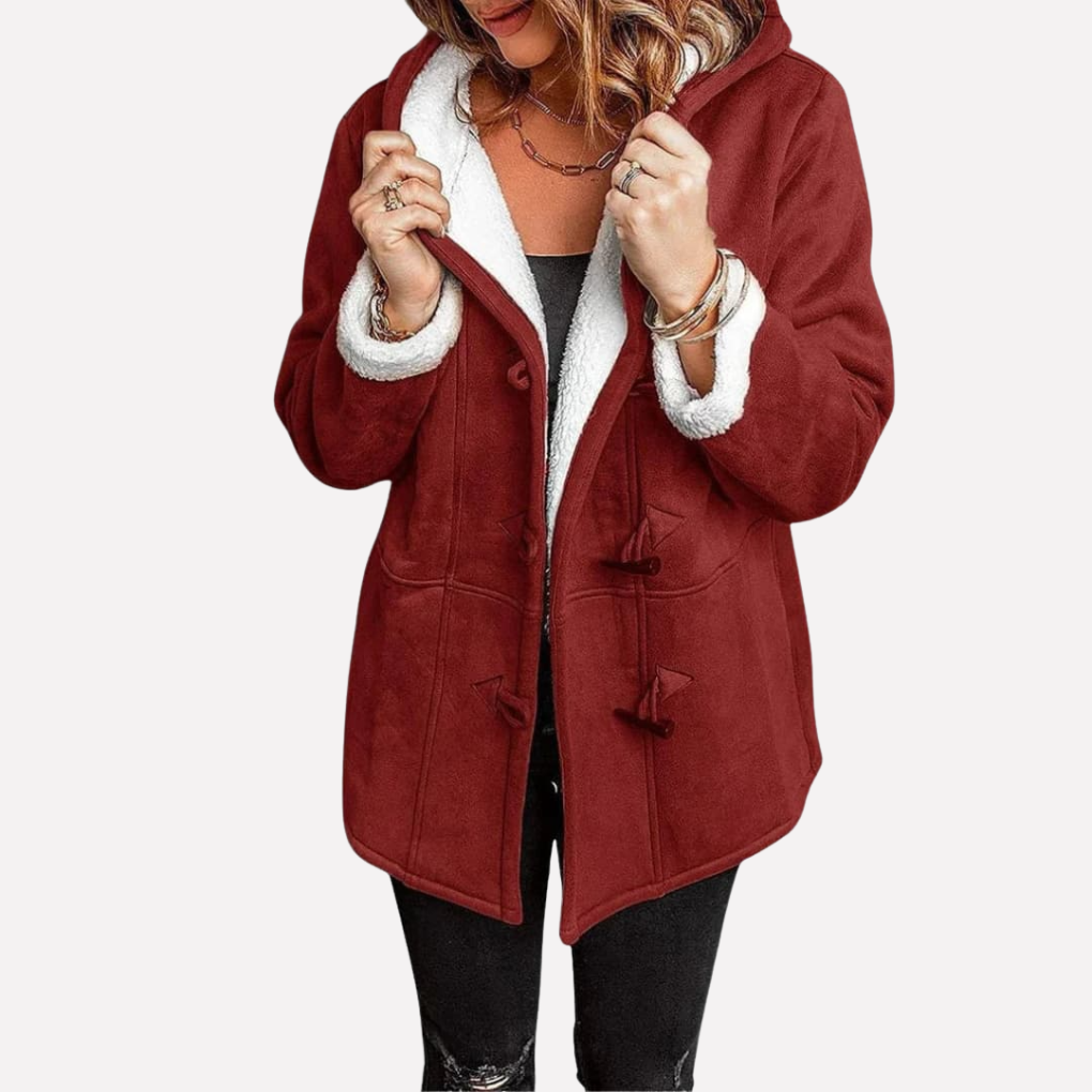 Damenjacke mit Kapuze und Toggle-Verschluss