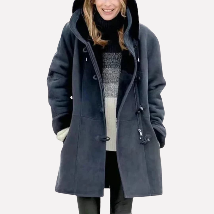 Damenjacke mit Kapuze und Toggle-Verschluss