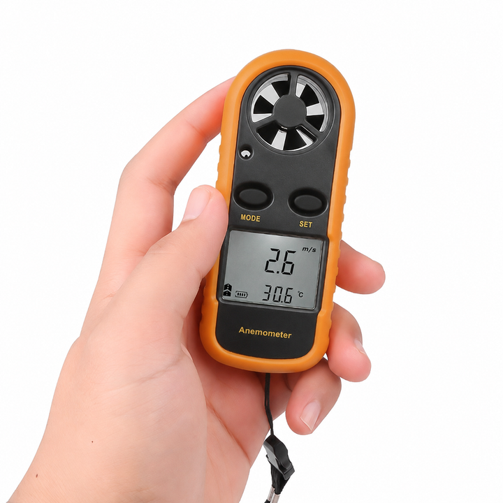 Digitales Windgeschwindigkeitsmesser mit klarem LCD -Display - tragbarer Windemometer für Outdoor -Aktivitäten