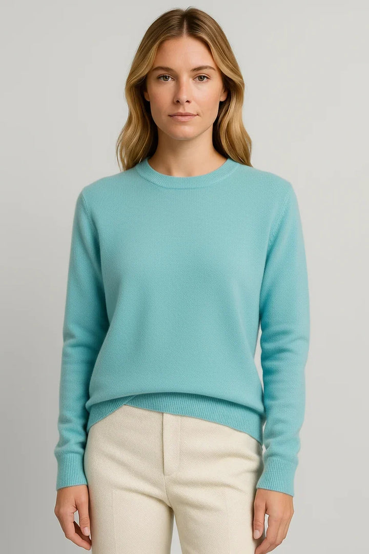 Damen-Kaschmirpullover mit Rundhalsausschnitt, weich