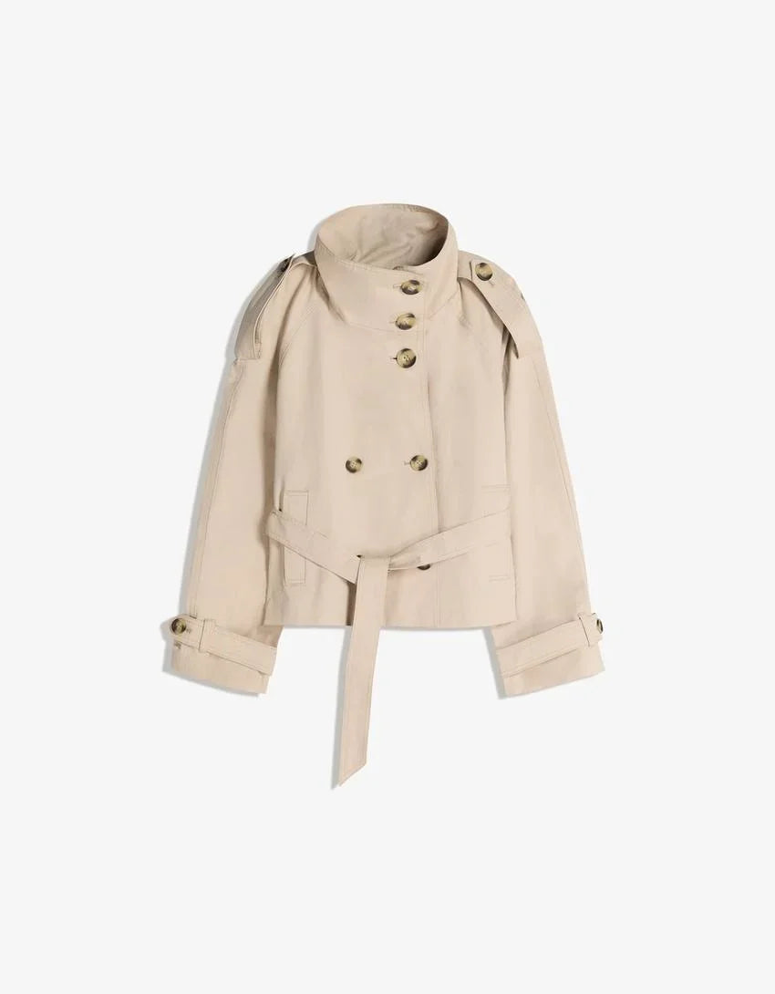 Damen-Trenchcoat klassisch mit Bindegürtel