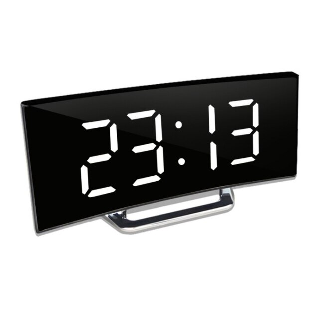 Digitaler Wecker | Gebogenes LED-Spiegeldisplay | Automatische Helligkeitsanpassung