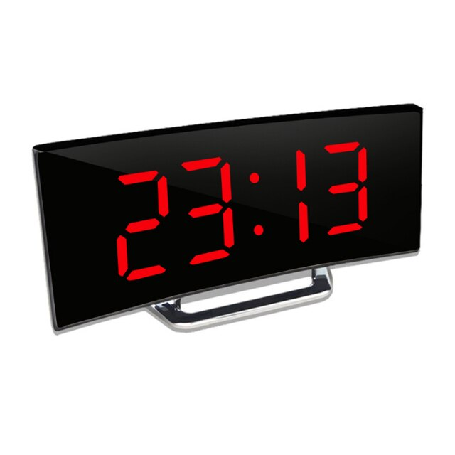 Digitaler Wecker | Gebogenes LED-Spiegeldisplay | Automatische Helligkeitsanpassung
