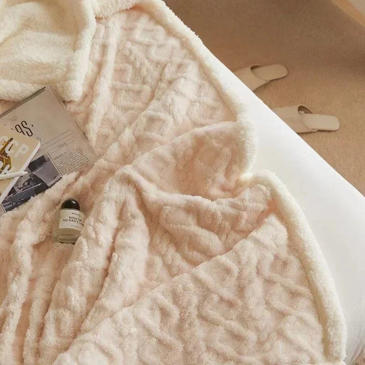Doppelseitige Winterdecke mit Strukturmuster - Warmlio