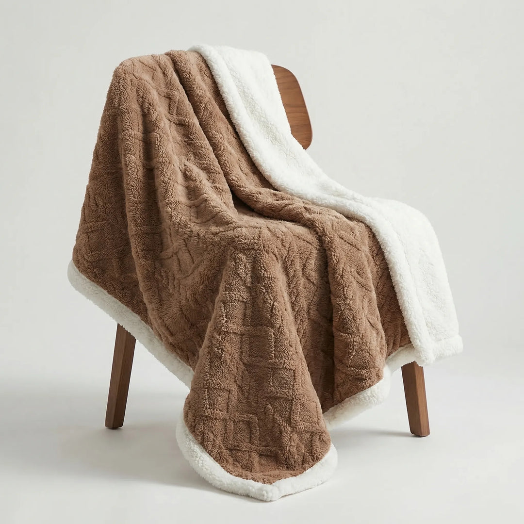 Doppelseitige Winterdecke mit Strukturmuster - Warmlio