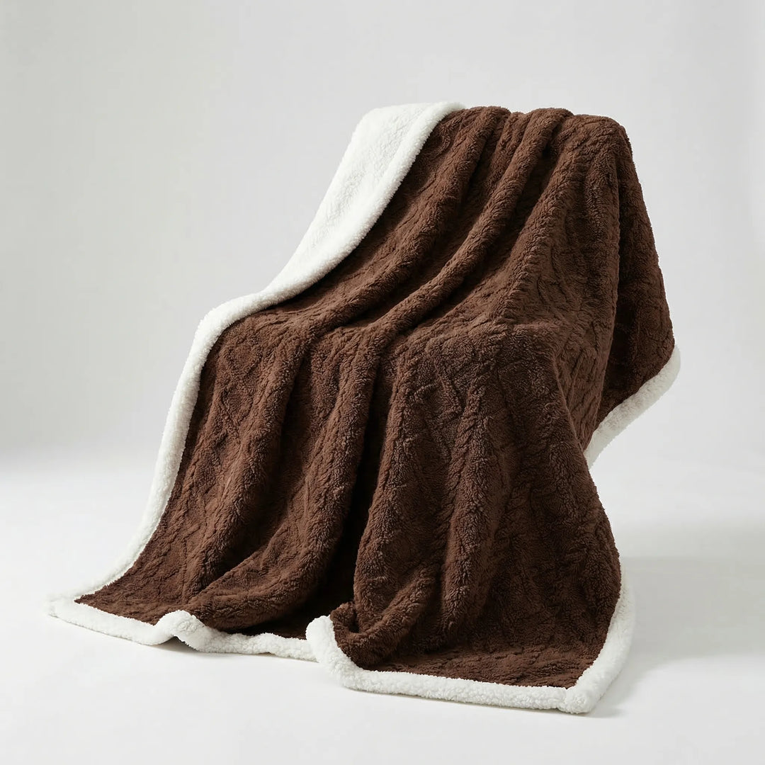 Doppelseitige Winterdecke mit Strukturmuster - Warmlio