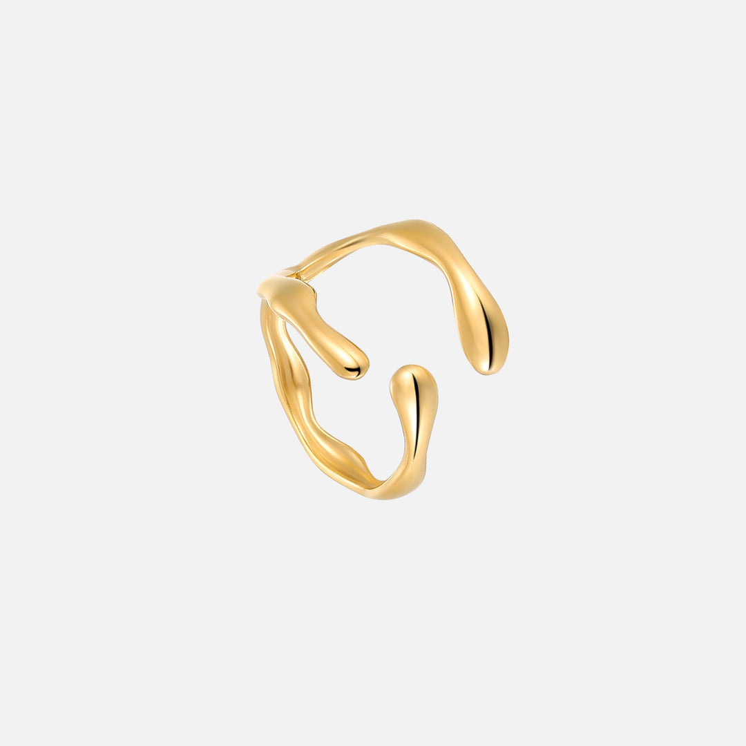 Drift – verstellbarer offener Ring – organisches Wellendesign