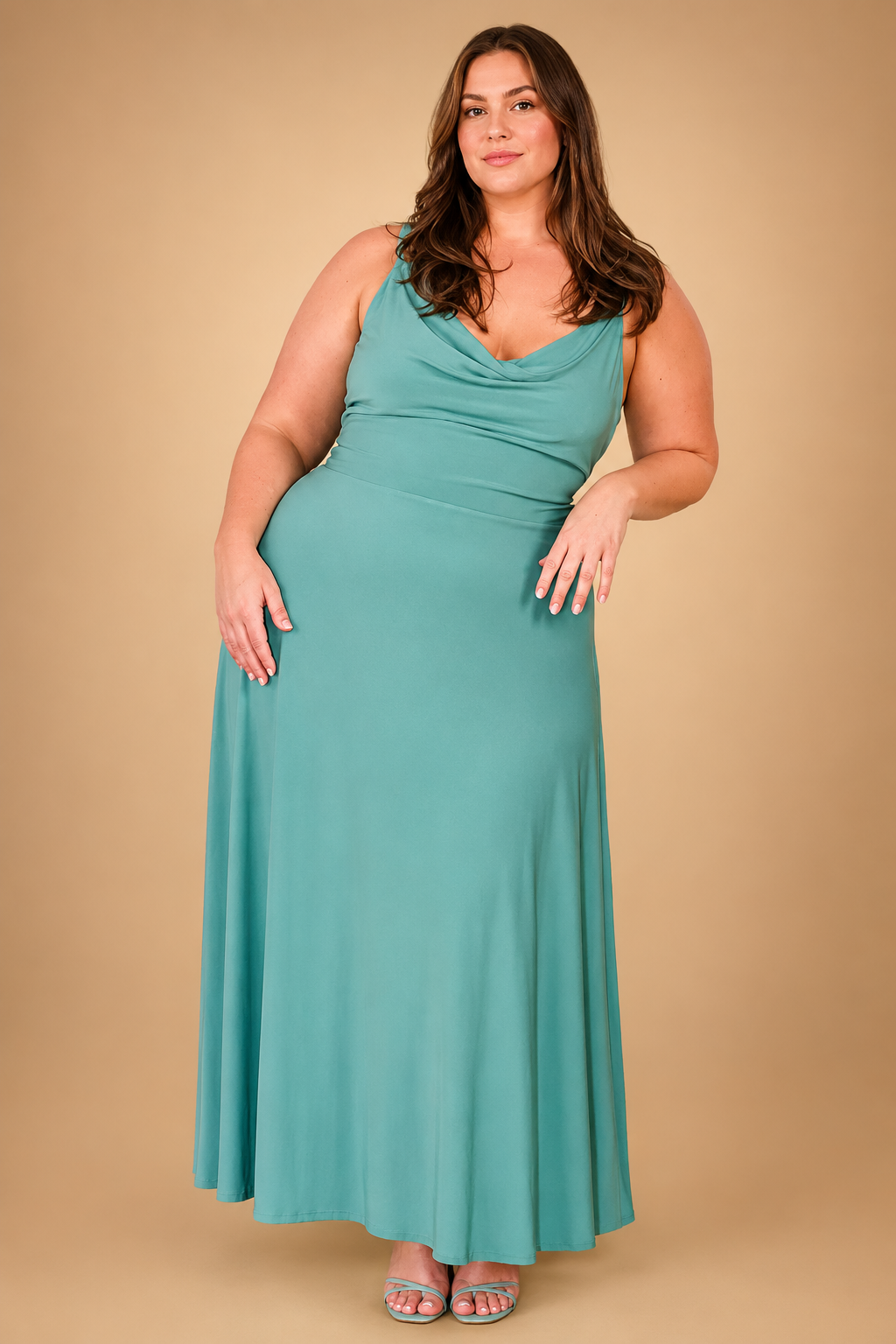 Elegantes Maxikleid für Damen mit V-Ausschnitt und tailliertem Schnitt