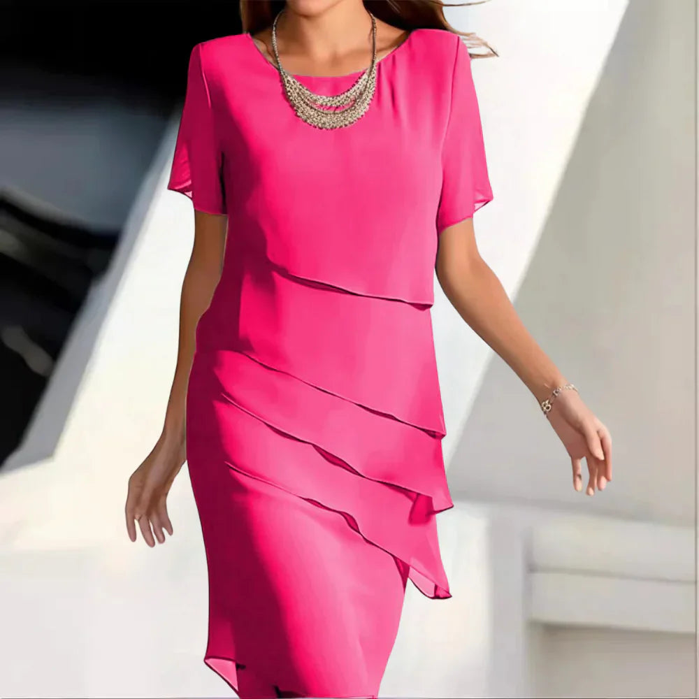 Luxuriöse Chiffon-Midikleid für Damen