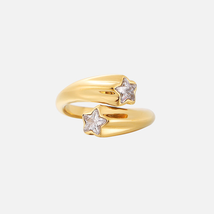 Sternring – verstellbarer goldener Wickelring mit Stern