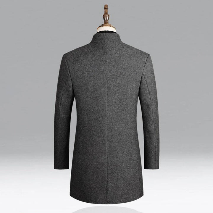 Eleganter klassischer Wollmantel für Herren Zeitloses formelles Oberteil