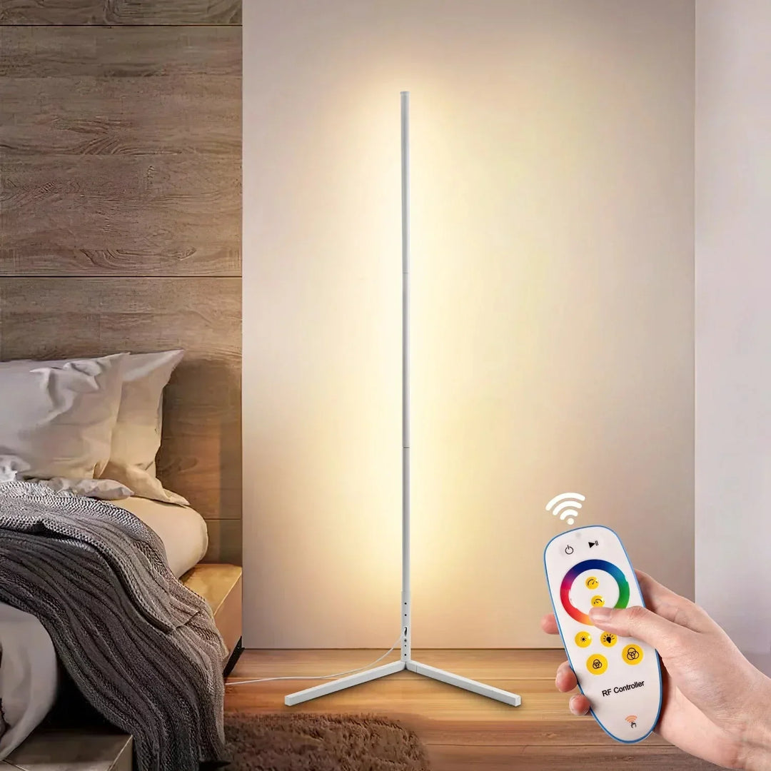 Dimmbare LED-Eck-Stehleuchte mit Fernbedienung
