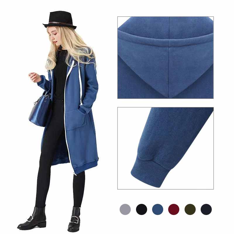 Lässige lange Damen-Strickjacke - CozyZip