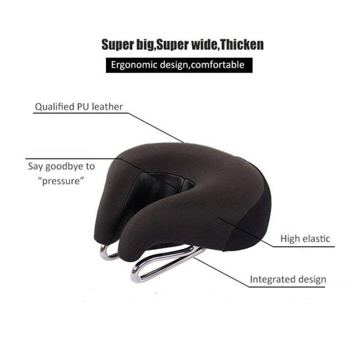 Fahrradsattel | Ohne Nase, Ergonomisch | Breite Schaumstoffpolsterung | Ridora