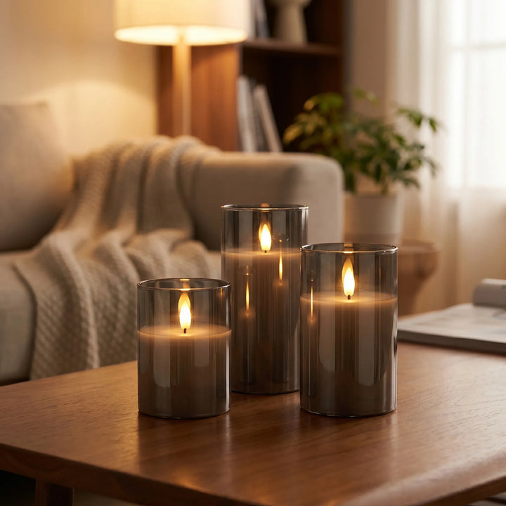 Flammenlose LED-Stumpenkerzen - Glowera
