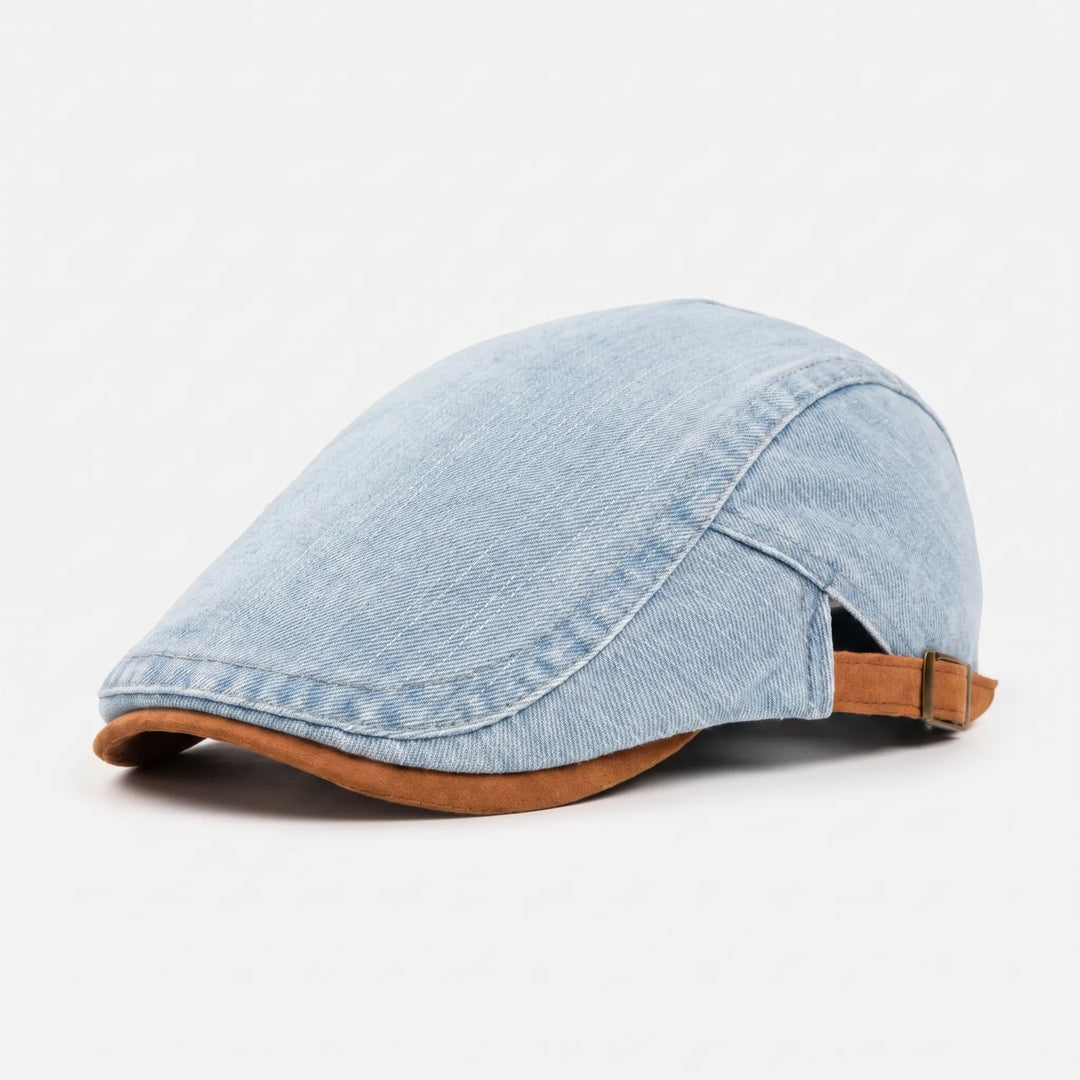 Herren-Schiebermütze | Retro-Denim-Newsboy-Mütze