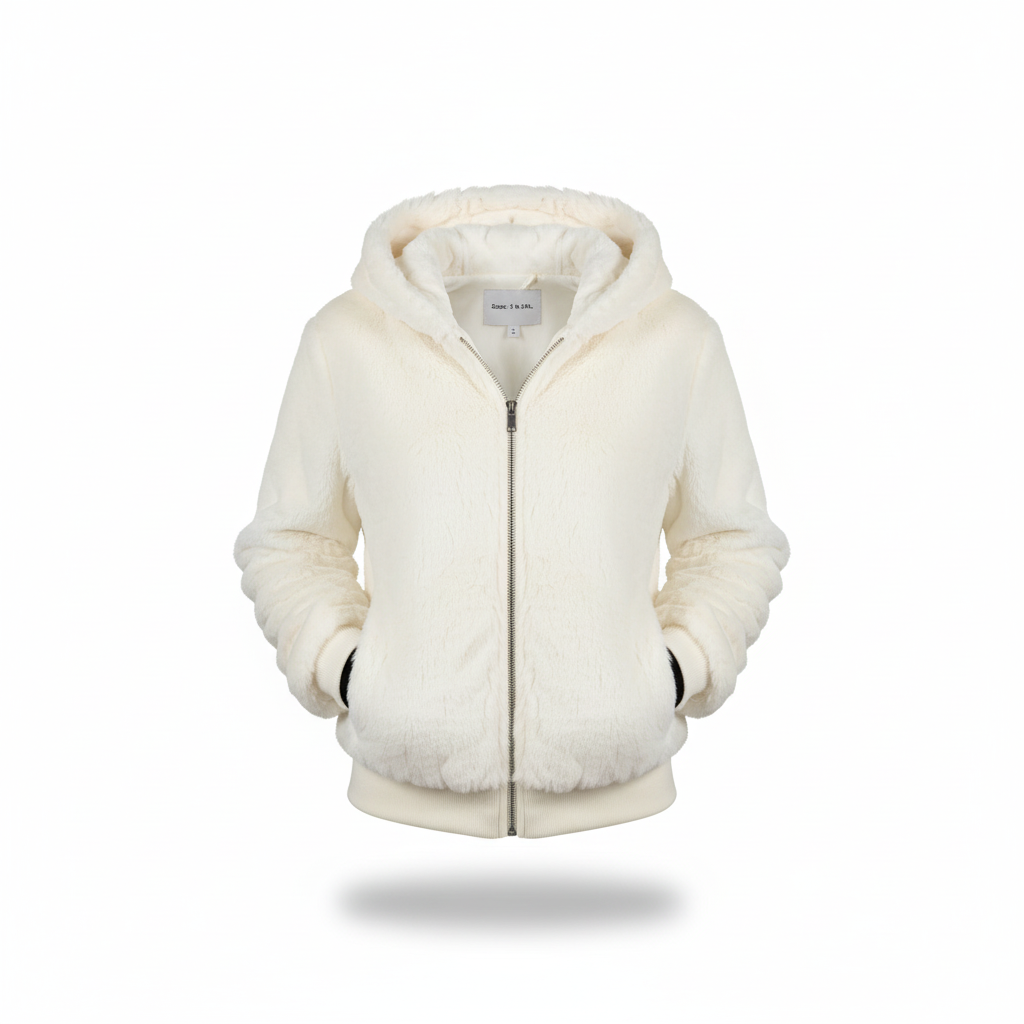 Flauschige Strickjacke mit Kapuze - Christina