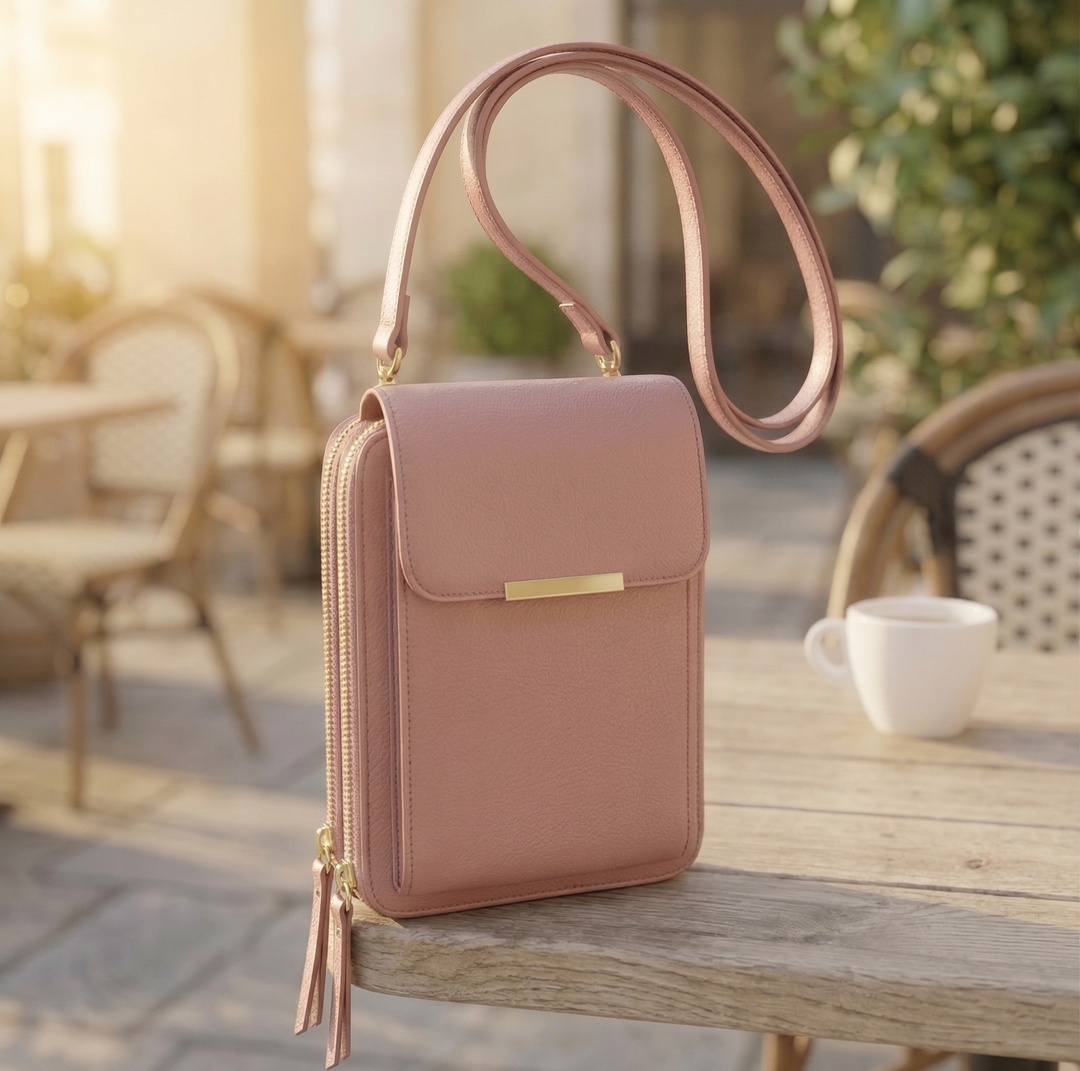 Damen-Crossbody-Handybrieftasche mit Touchscreen-Fenster