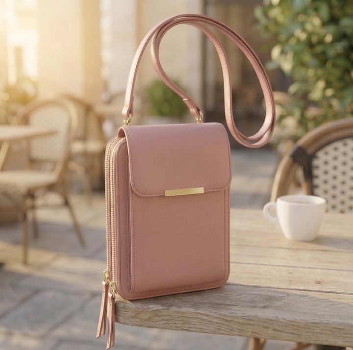 Damen-Crossbody-Handybrieftasche mit Touchscreen-Fenster