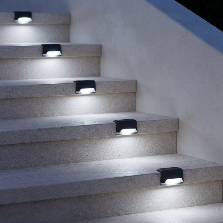 Solar‑Stufenleuchten, 8er‑Set – selbstaufladend, automatisches Ein-/Ausschalten
