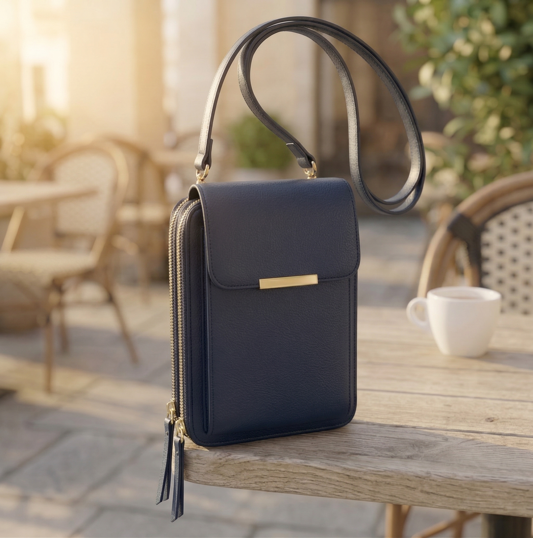 Damen-Crossbody-Handybrieftasche mit Touchscreen-Fenster