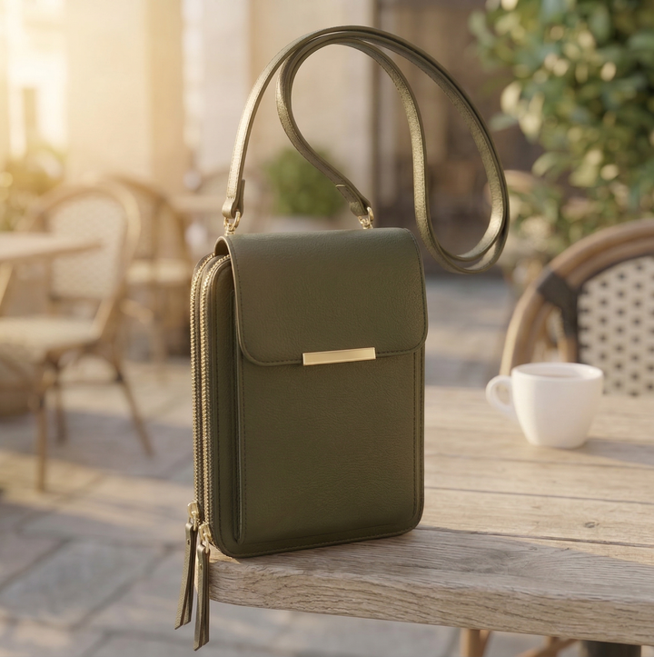 Damen-Crossbody-Handybrieftasche mit Touchscreen-Fenster