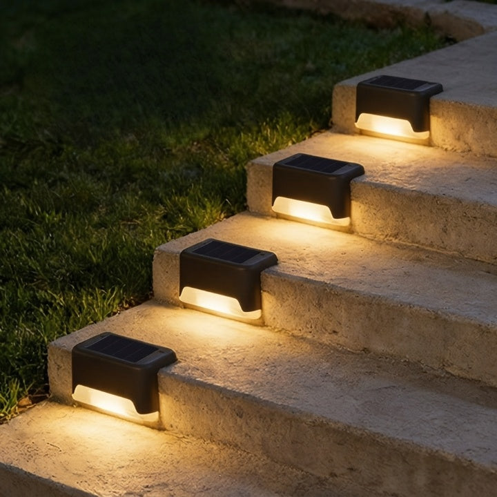 Solar‑Stufenleuchten, 8er‑Set – selbstaufladend, automatisches Ein-/Ausschalten