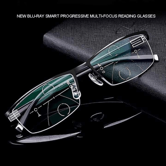 Intelligente Gleitsicht-Lesebrille mit adaptiven Multi‑Zonen‑Gläsern