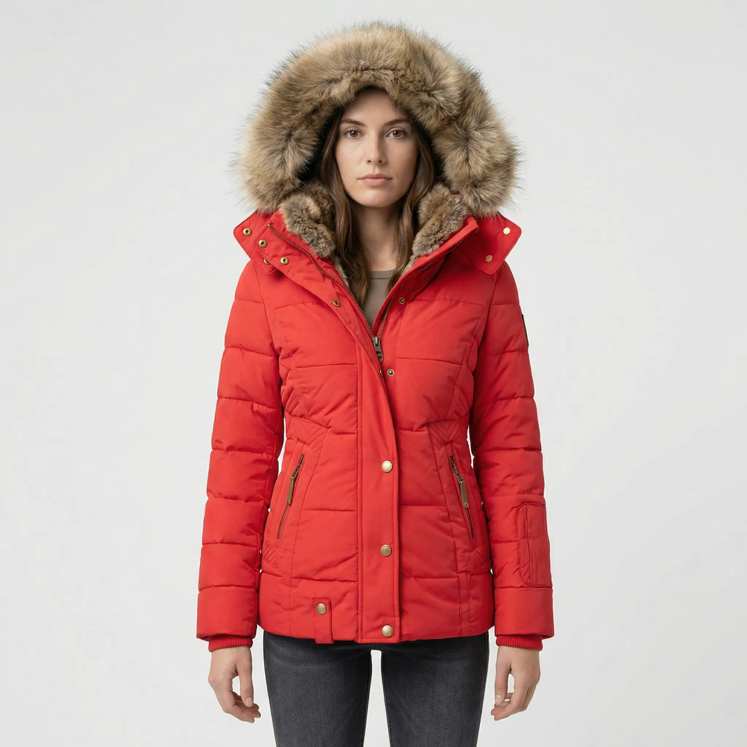 Gefütterte Winterjacke mit Kunstfellkapuze - Sheryl