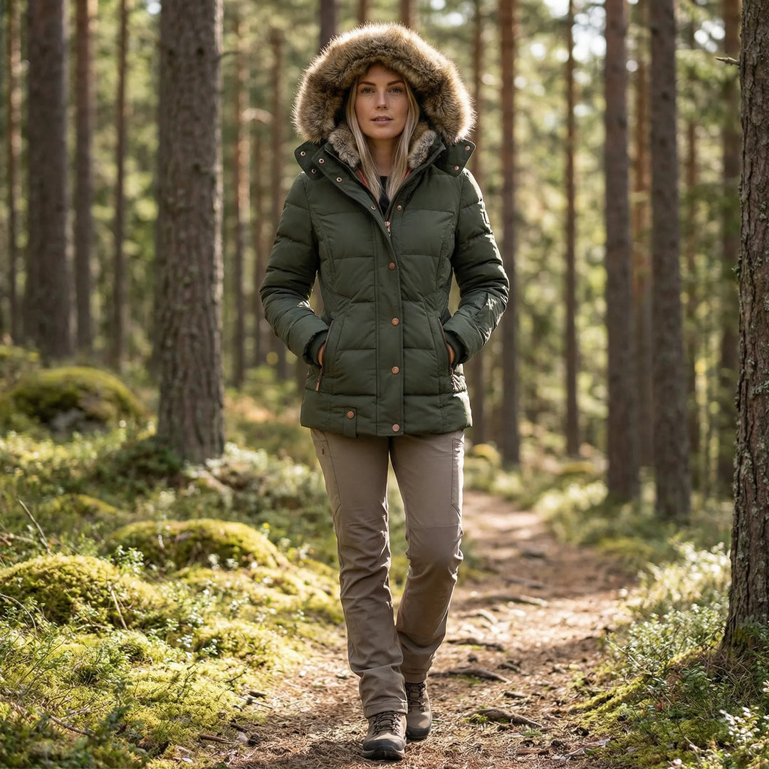 Gefütterte Winterjacke mit Kunstfellkapuze - Sheryl