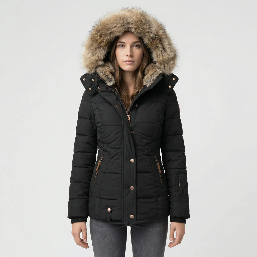 Gefütterte Winterjacke mit Kunstfellkapuze - Sheryl
