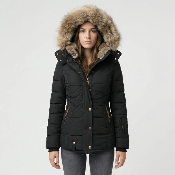 Gefütterte Winterjacke mit Kunstfellkapuze - Sheryl
