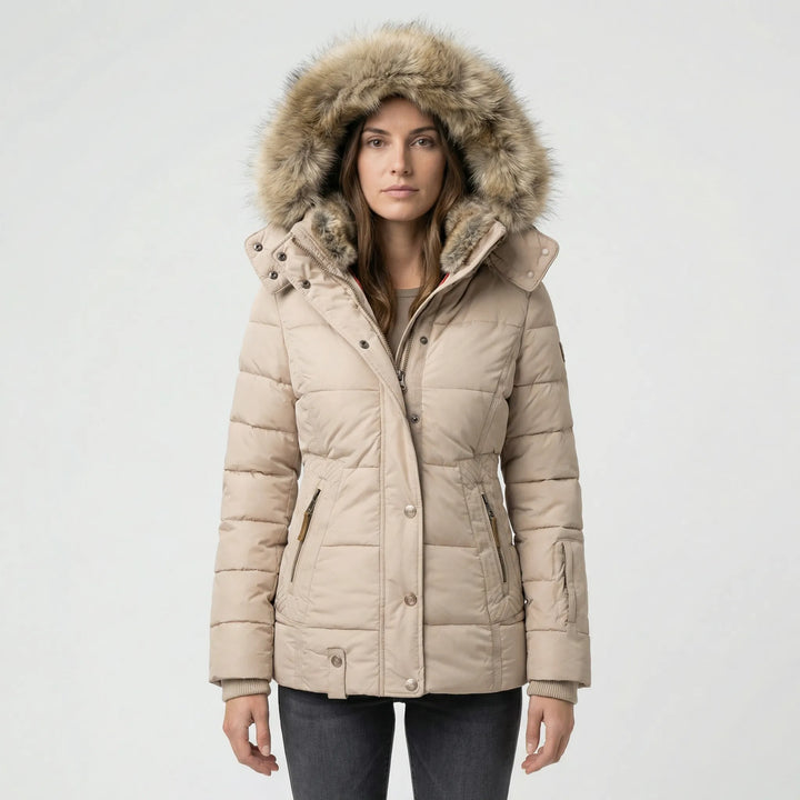 Gefütterte Winterjacke mit Kunstfellkapuze - Sheryl