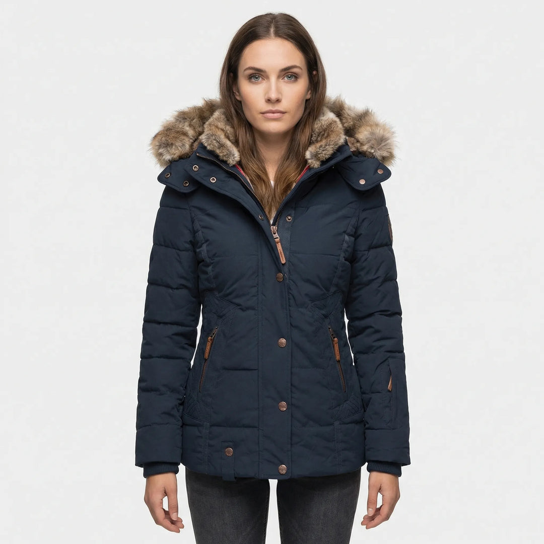 Gefütterte Winterjacke mit Kunstfellkapuze - Sheryl