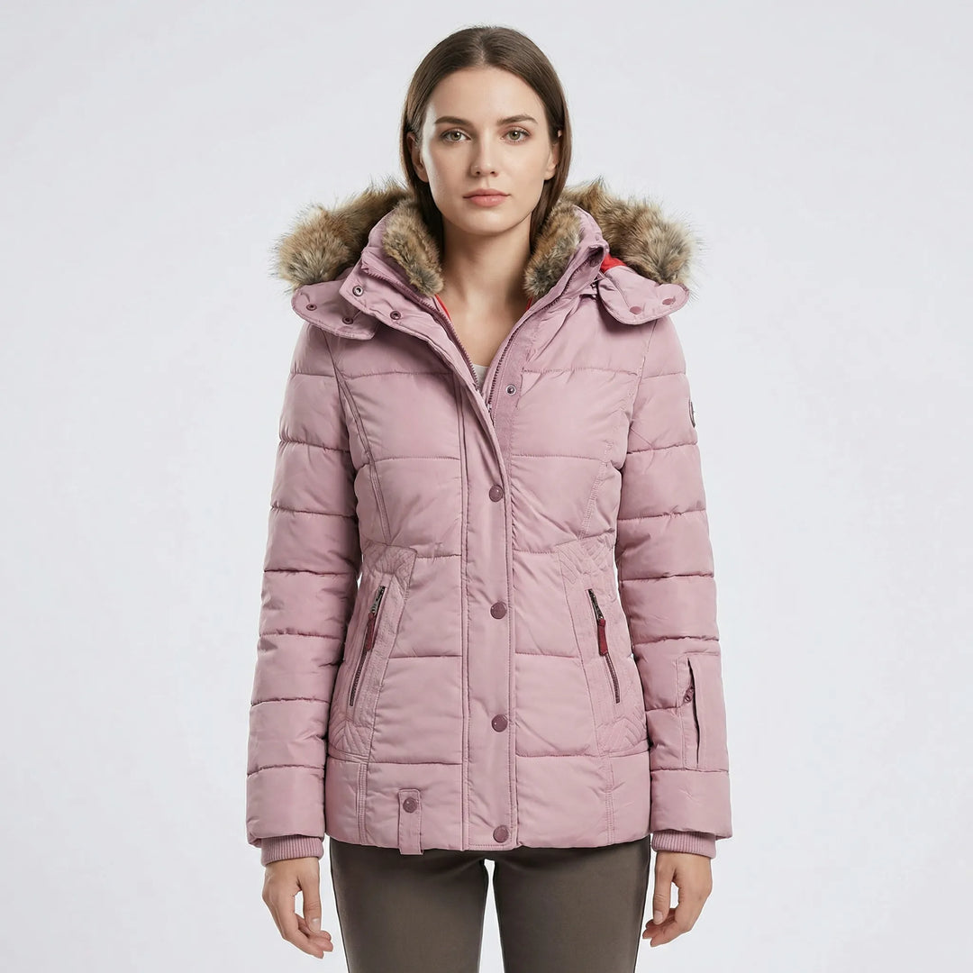 Gefütterte Winterjacke mit Kunstfellkapuze - Sheryl