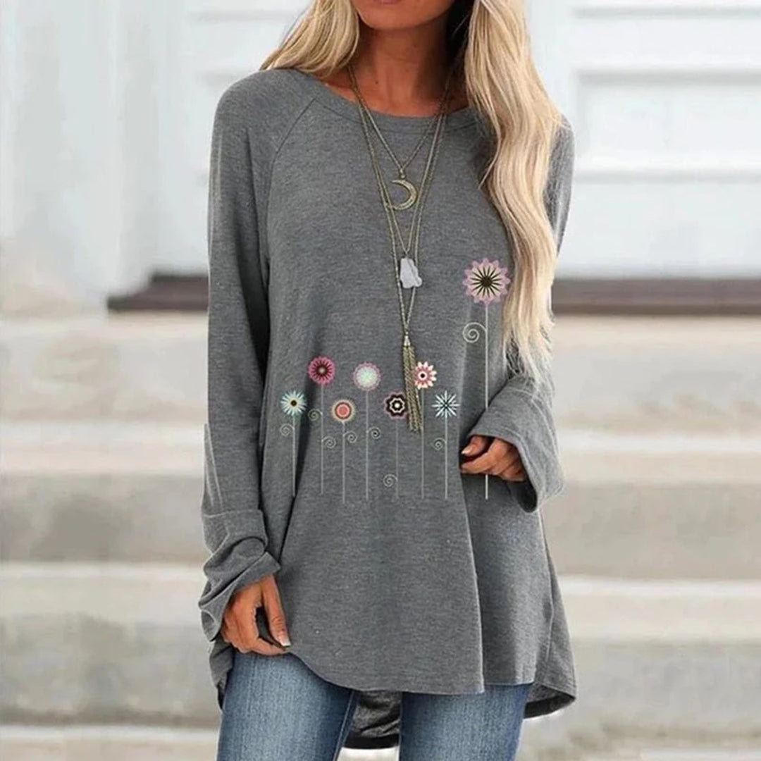 Sweatshirt mit 3D-Blumenstickerei
