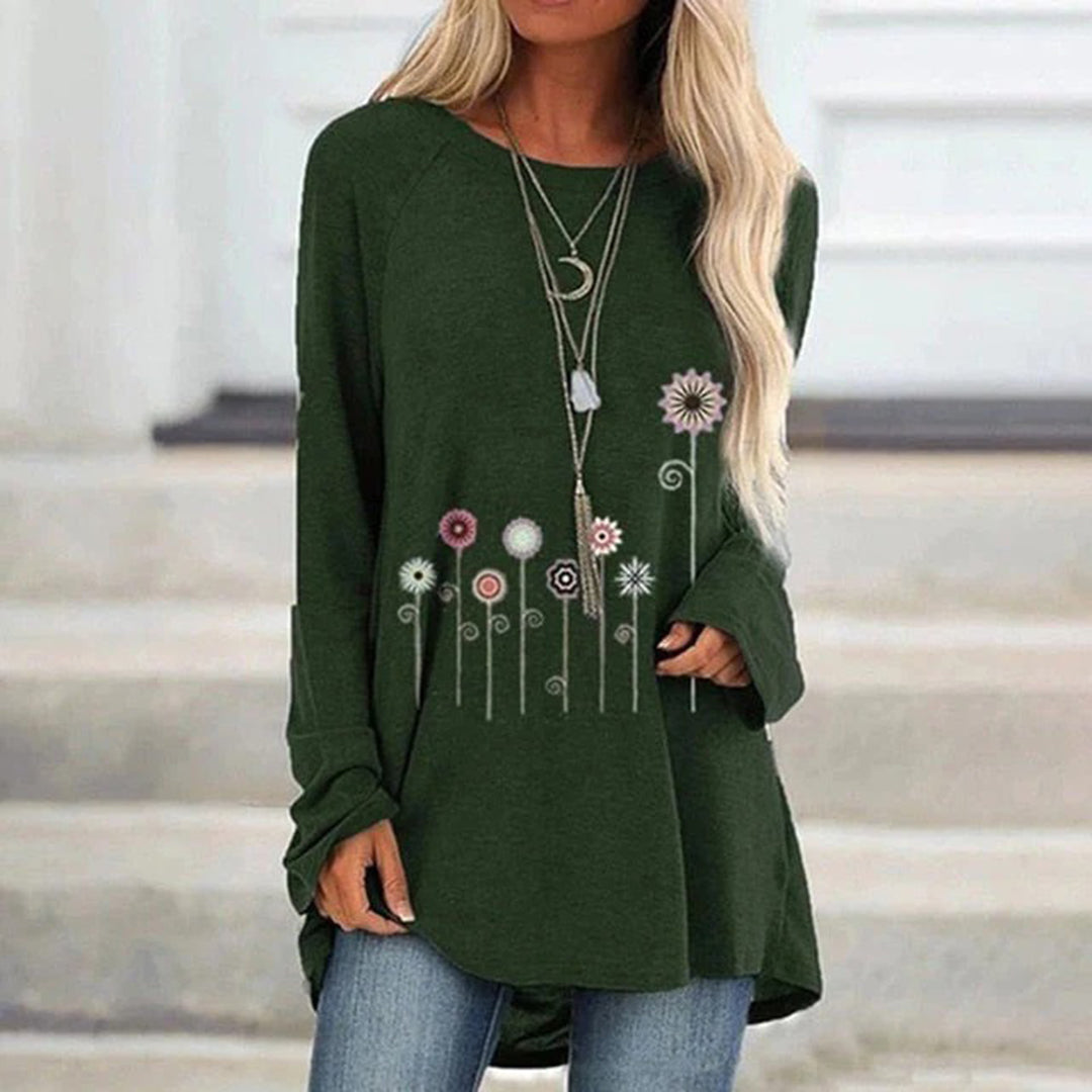 Sweatshirt mit 3D-Blumenstickerei