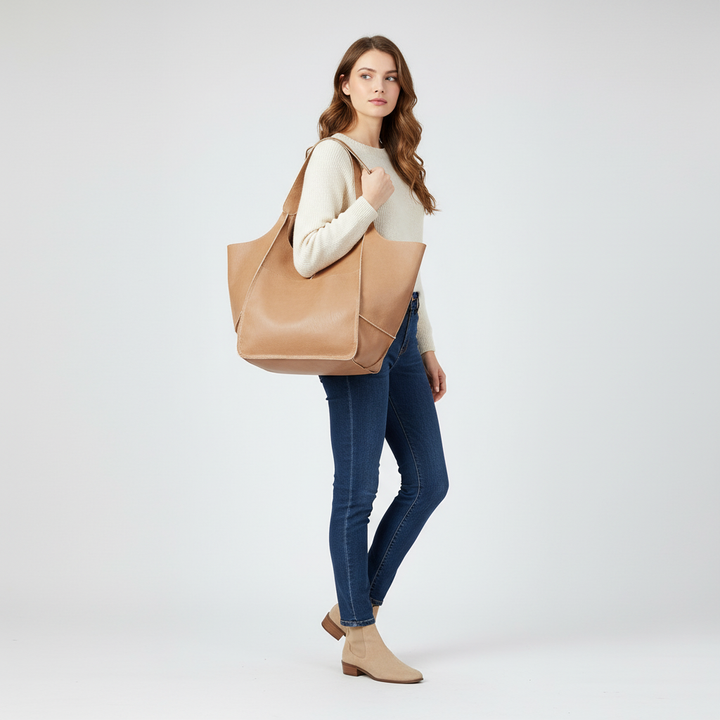 Große Tasche aus veganem Leder - FlexiCarry
