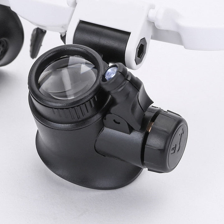 HD-Lupenbrille mit LED-Beleuchtung und austauschbaren Linsen - Optiview