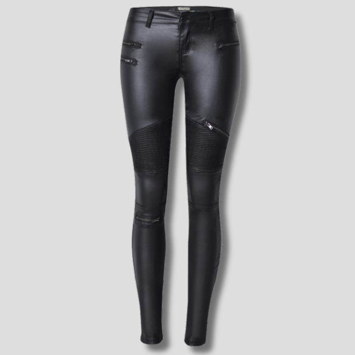 Damenhose aus Kunstleder in schmaler Passform